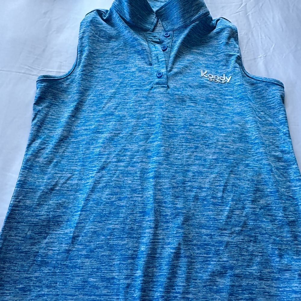 Women's Blue Sleeveless Golf Shirt